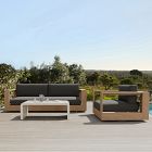 Telluride Outdoor Sofa (72"&ndash;92"), Swivel Chair &amp; Syros Coffee Table (44") Set
