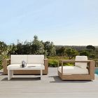 Telluride Outdoor Sofa (72"&ndash;92"), Swivel Chair &amp; Syros Coffee Table (44") Set