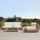 Telluride Outdoor Sofa (72"&ndash;92"), Swivel Chair &amp; Syros Coffee Table (44") Set
