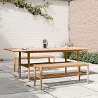 Baycrest Outdoor Teak Extendable Dining Table &amp; Benches Set