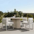 Menorca Faux Travertine Outdoor Round Dining Table (60")