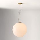 Open Box: Aria Round Glass Pendant (16") - Antique Brass/Milk Glass