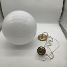 Open Box: Aria Round Glass Pendant (16") - Antique Brass/Milk Glass