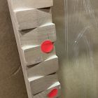 Open Box: Cantilever Textured Wood Wall Mirror (28"W x 40"H) - Blonde