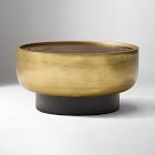 Open Box: Drum Storage Coffee Table (32") - Walnut, Antique Brass