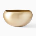 Open Box: Organic Metal Floor Planter, Low Wide (24&rdquo;D x 12&rdquo;H) - Light Brass