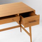 Mid-Century Desk (52") &amp; Wide Open Bookcase Set