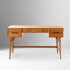 Mid-Century Desk (52") &amp; Wide Open Bookcase Set