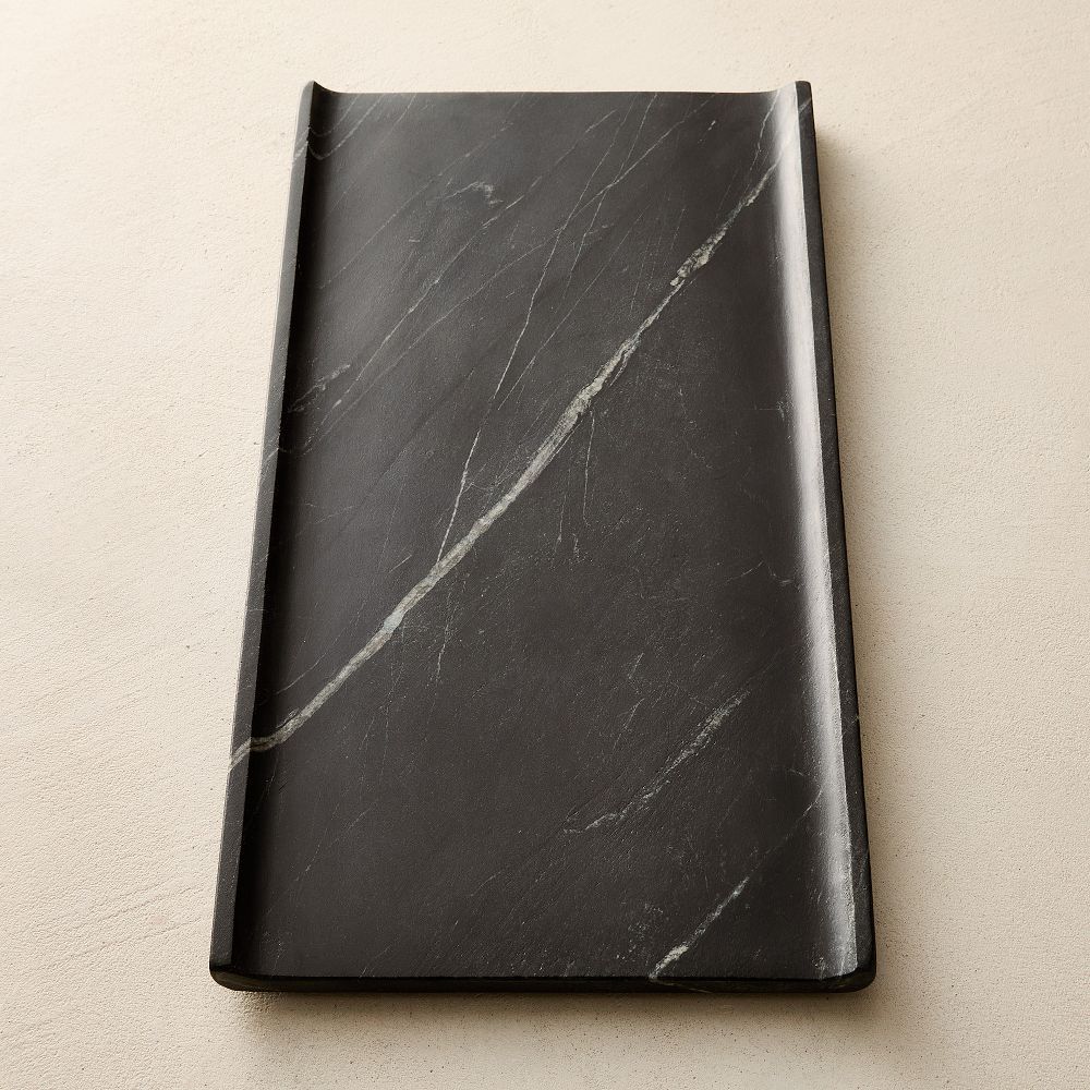 Foundations Marble Trays & Bowls - Tray, Black, 16X8
