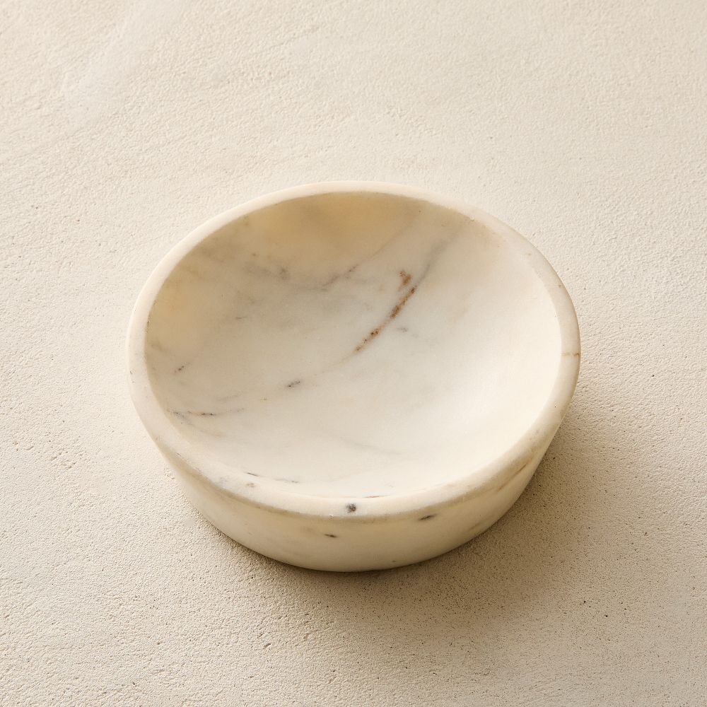 Foundations Marble Decorative Bowls - Bowl, White, 5 Inches
