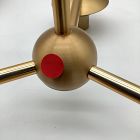 Open Box: Sphere and Stem 3 Light Chandelier, Milk Glass - Brass