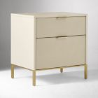 Open Box: Slater Nightstand (22") - Alabaster White, Champagne Bronze