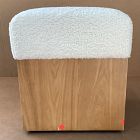 Open Box: Suffolk Ottoman - Cozy Shearling Ivory, Almond