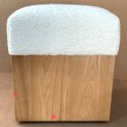 Open Box: Suffolk Ottoman - Cozy Shearling Ivory, Almond