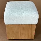 Open Box: Suffolk Ottoman - Cozy Shearling Ivory, Almond
