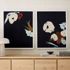 Abstract Botanical Navy Shadows Print Wall Art by Minted for West Elm