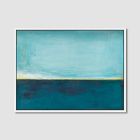 Peacock on Aqua Framed Wall Art by Laura Gunn