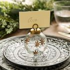 Etched Glass Snowflake Place Card Holder Sets