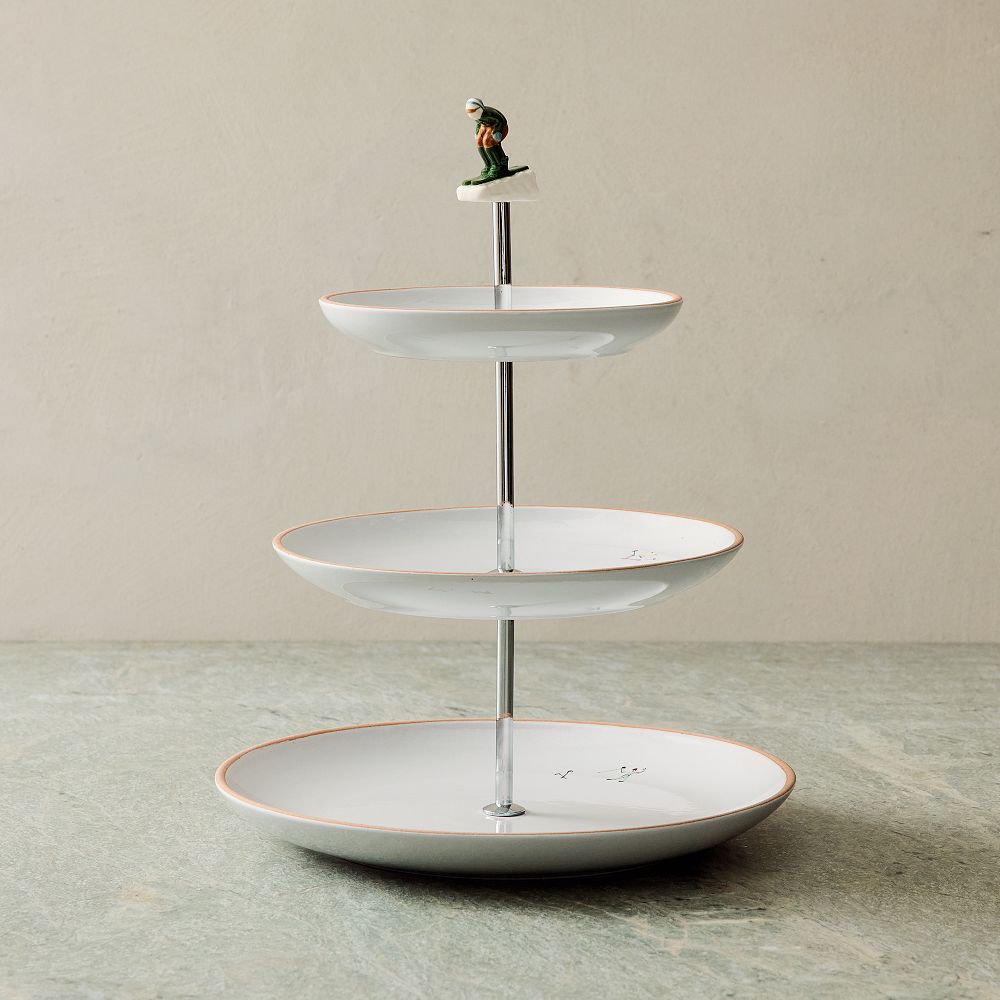 St. Jude Holiday Skiers Tiered Serving Stand