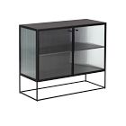 Ridged Glass &amp; Metal Buffet (35.5"&ndash;71")