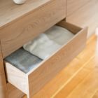 Rina Curved Oak Pedestal 6-Drawer Dresser