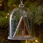 Window Panel Cabin in Cloche Ornament