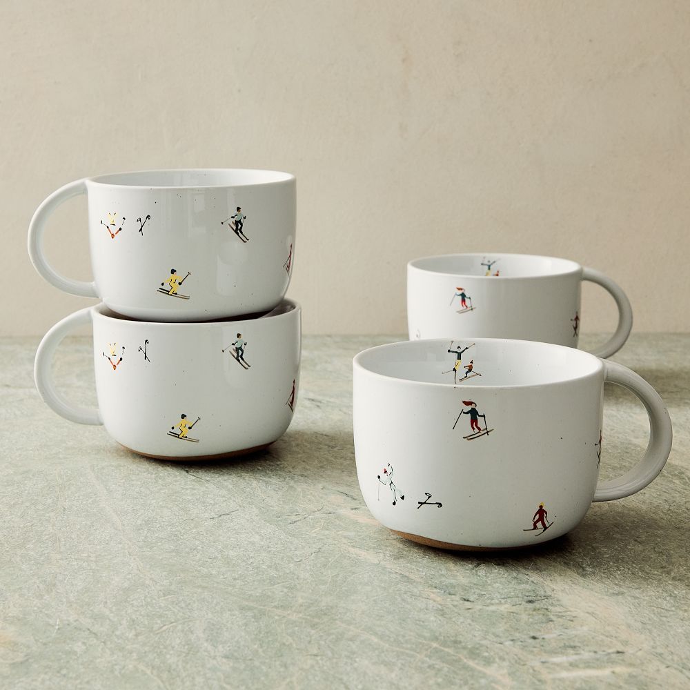 Holiday Skiers Wonderland Oversized Mugs by West Elm