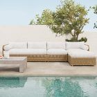 Coastal Wicker Outdoor 3-Piece Chaise Sectional (130")