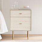 Modernist Wood &amp; Lacquer Nightstand (19") - Winter Wood