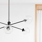 Staggered Glass 6-Light Chandelier (37") - Clear