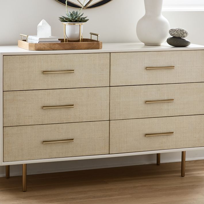 Margot Raffia 6-Drawer Dresser - Modern Elegance | West Elm