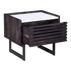 Nagle Cutout Mango Wood &amp; Marble Nightstand (22")
