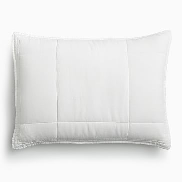 European Linen Box Stitch Standard Sham, White