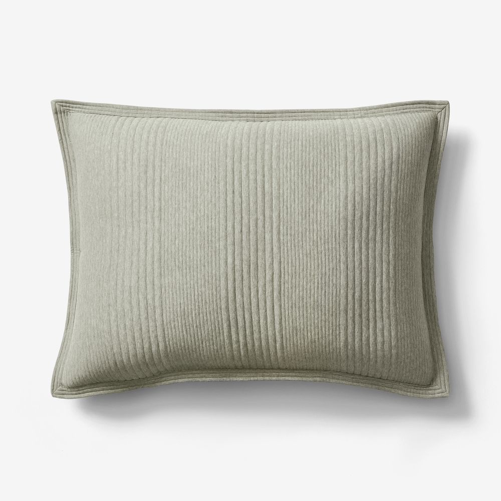 Cotton Cloud Jersey Shams - Vetiver Green