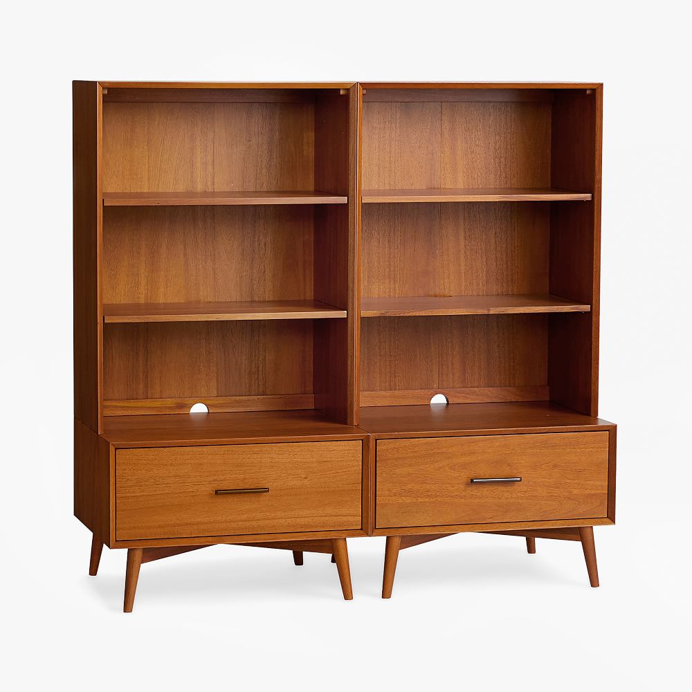 Mid-Century Wall System - Drawer Base - 2 Drawer Base, Acorn