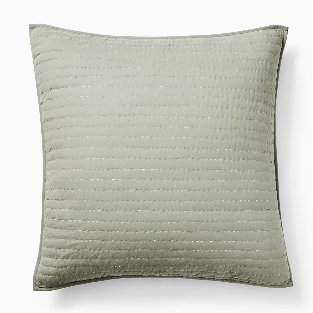 Airy Cotton Voile Solid Shams - Celadon, King set of 2