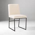 Open Box: Range Side Dining Chair - Performance Yarn Dyed Linen Weave Alabaster, Dark Bronze