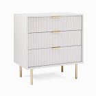 Open Box: Quinn Lacquer Storage Grand Nighstand (28") - Haze & Antique Brass ,