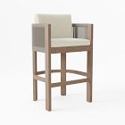 Porto Bar Stool Cushion Cover Crosshatch Weave Alabaster