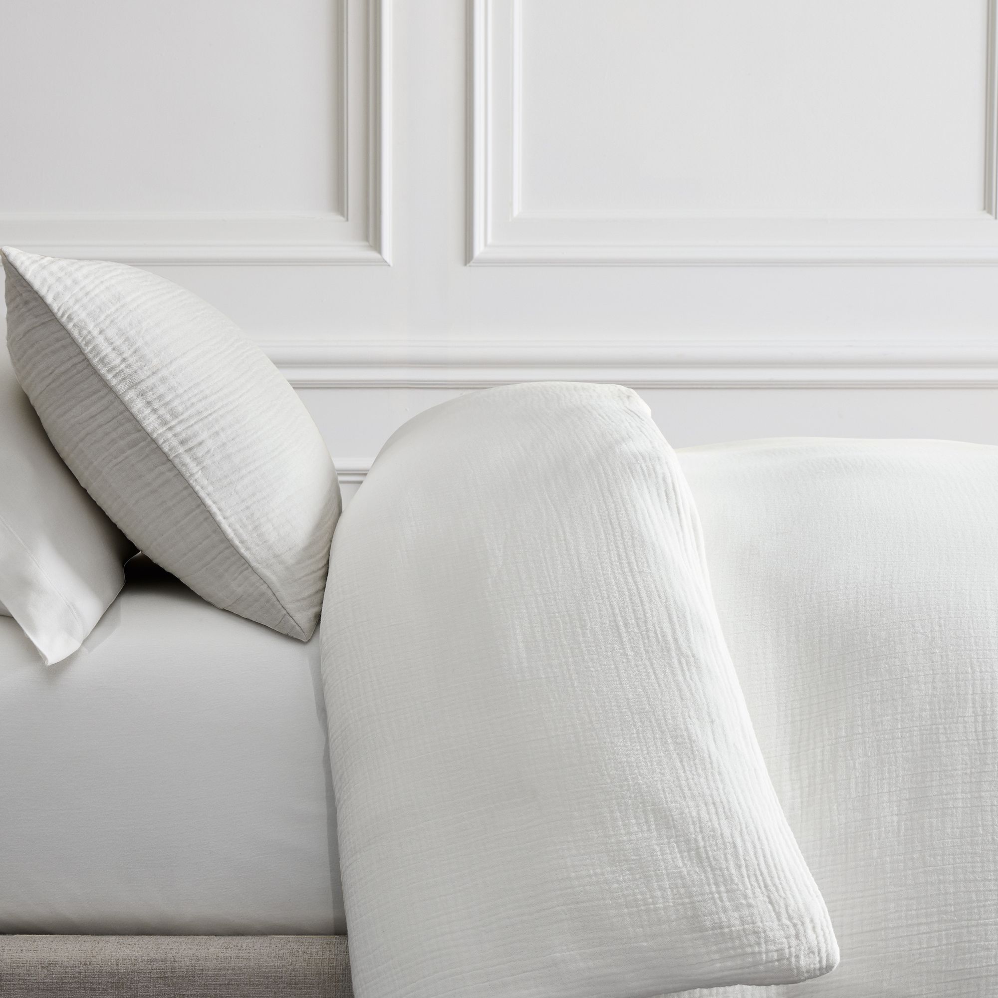 Dreamy Gauze Cotton Duvet Cover & Shams - White
