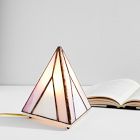 Friend of All Small Tabletop Pyramid Lamp - Dusty Rose