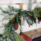 Mantel Garland &amp; Christmas Stocking Holder (Set of 3) - Gold