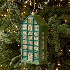 Glass Ski Chalet Ornaments