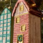 Glass Ski Chalet Ornaments