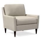 Open Box: Everett Chair, Poly, Performance Basket Slub, Dove, Chocolate