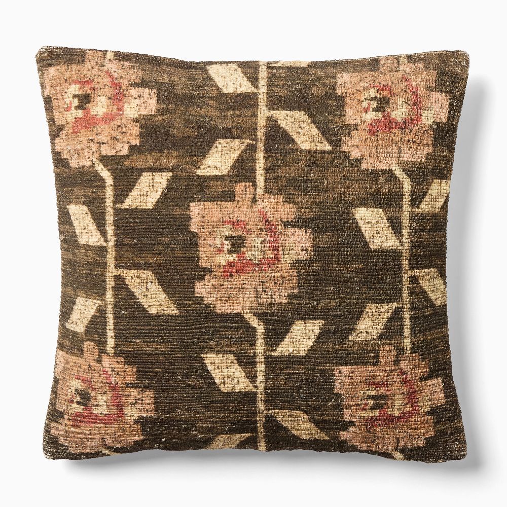 Stamped Folk Floral Pillow Cover