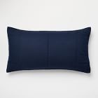 Open Box: European Linen Box Stitch Sham, King - Midnight