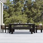 Telluride Aluminum Outdoor Extendable Table, Telluride Benches &amp; Porto Aluminum Arm Dining Chairs Set