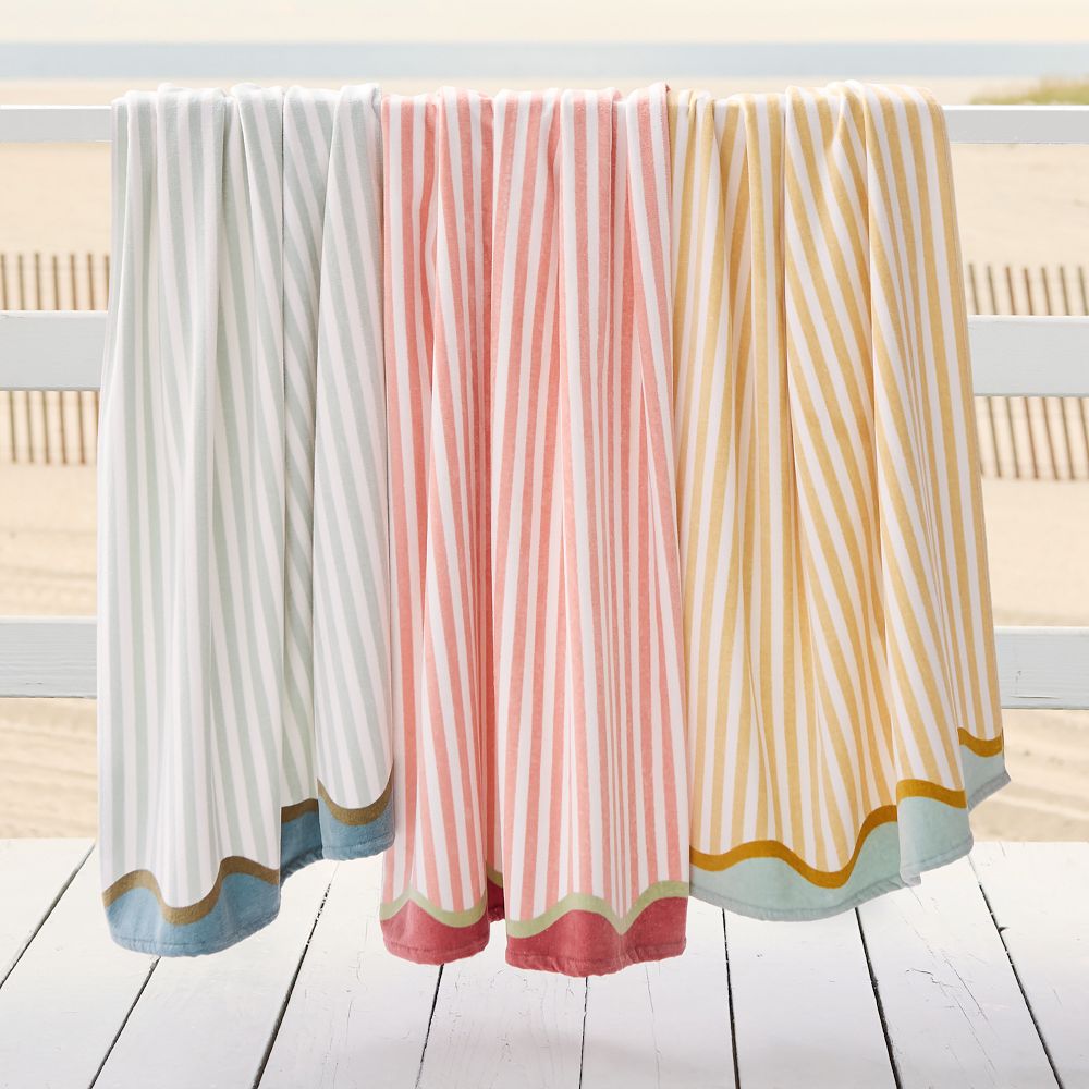 Wiggle Edge Beach Towel - Blue & Yellow