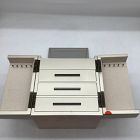 Open Box: Modern Fluted Jewelry Box, Cube 10"H - Champagne